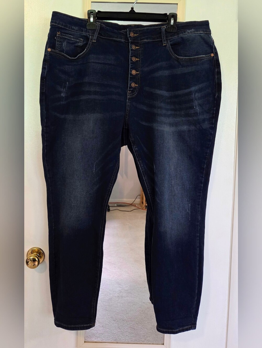 Judy Blue Plus Size 24W Dark Wash Women's High-Rise Skinny Fit Button-Fly Jeans